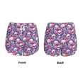 thumbnail image 6 of Uemuo white Skull blue flower Pattern Women's Athletic Shorts High Waisted Running Shorts with Liner Pockets Gym Elastic Workout Shorts-Medium, 6 of 9