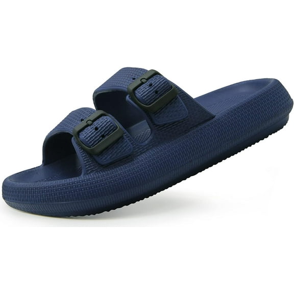 Sandals for Women and Men - Pillow Slippers - Double Buckle Adjustable Slides - EVA Flat Sandals