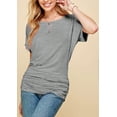 thumbnail image 3 of Made by Johnny Women's Dolman Drape Top with Side Shirring XS HEATHER_GREY, 3 of 6