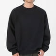 thumbnail image 2 of RYDCOT Men's Oversized Fleece Sweatshirt Long Sleeve Crewneck Casual Pullover Tops Solid Color Loose Fitting Sweatshirts Big & Tall 4XL Black, 2 of 9