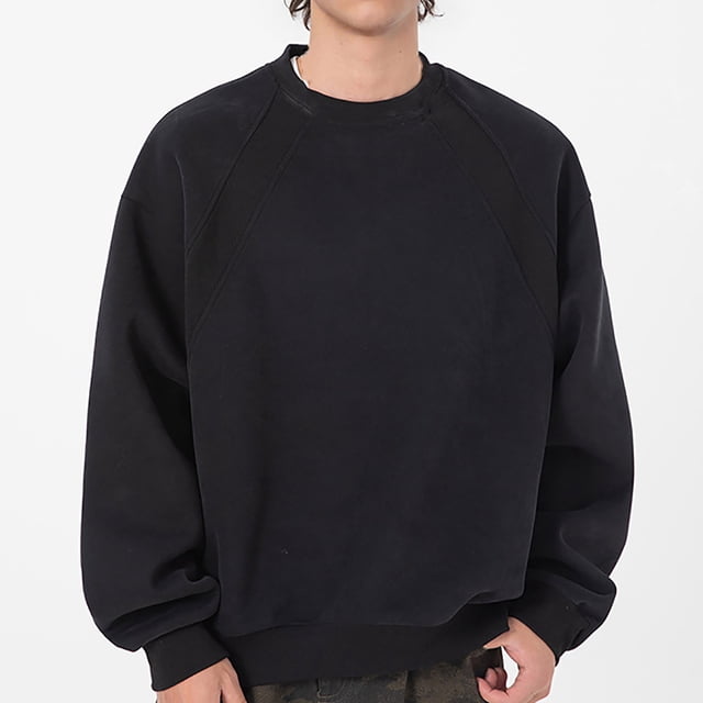 pstuiky camisa de manga larga para hombre, Blusas y sudaderas casuales de manga larga y cuello redondo de color liso para hombre Tops de hombre m