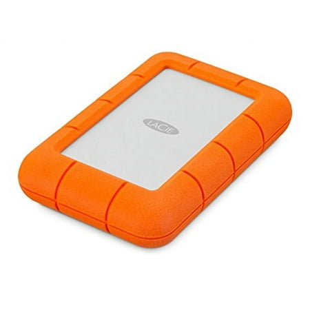 LaCie - Rugged Mini 5TB External USB 3.0 Portable Hard Drive with Rescue Data Recovery Services - Orange/Silver