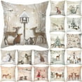 thumbnail image 5 of European And American Christmas Pillow Peach Skin Elk Print Living Room Bedroom Pillow Cover Home Cushion Cover, 5 of 5