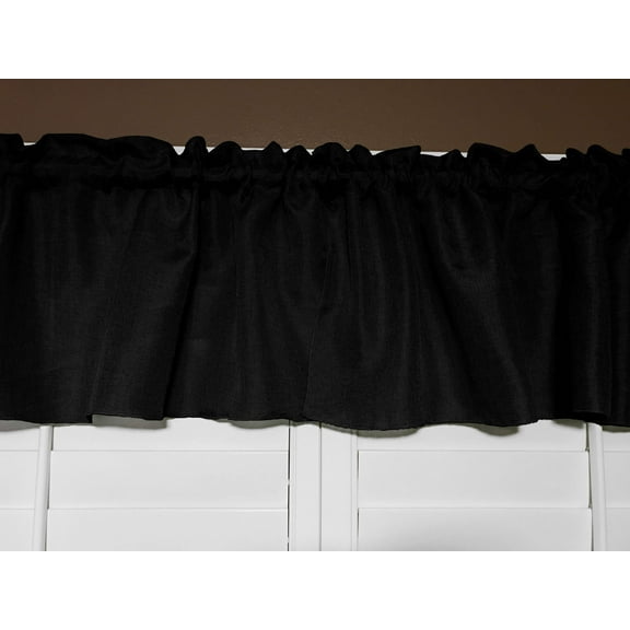 Faux Burlap Window Valance 58" Wide Black
