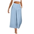 thumbnail image 2 of uublik Womens Pants Light Blue Elastic High Waist Wide Leg Palazzo Pants, 2 of 6