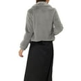 thumbnail image 3 of INSPIRE CHIC Women's Fur Coat Fasion Winter Open Front Cropped Jacket Lapel Long Sleeve Fluffy Faux Fur Coat L Grey, 3 of 6