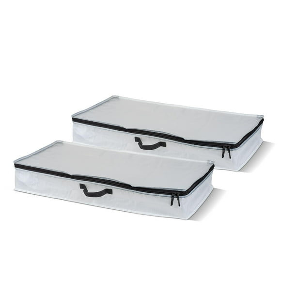 Tobogán de almacenamiento CleverMade, 46 L, transparente, para debajo de la cama