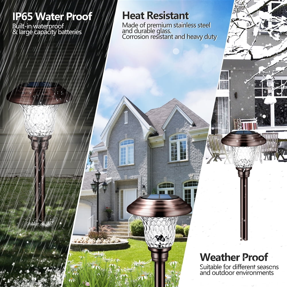 8PK Solar Lawn Lights Outdoor Decorative Solar Garden Yard Lights Waterproof Auto-on/off Solar Landscape Lights for Lawn Patio Yard Garden Walkway