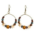 thumbnail image 5 of LULULION 1 Pair Minimalist Hoop Earrings Beaded Hoop Alloy Multi Color for Women Daily Wear, 5 of 8