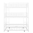 thumbnail image 6 of White Twin Size Triple Bunk Bed With Trundle, Metal - Ample Room For A Restful Night Extra Accommodation Convenient Trundle, 6 of 7