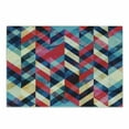 thumbnail image 1 of Chevron Cutting Board, Zigzag Pattern Downward Parallel Lines Hipster Bohemian Style Grunge Illustration, Decorative Tempered Glass Cutting and Serving Board, Small Size, Multicolor, by Ambesonne, 1 of 1