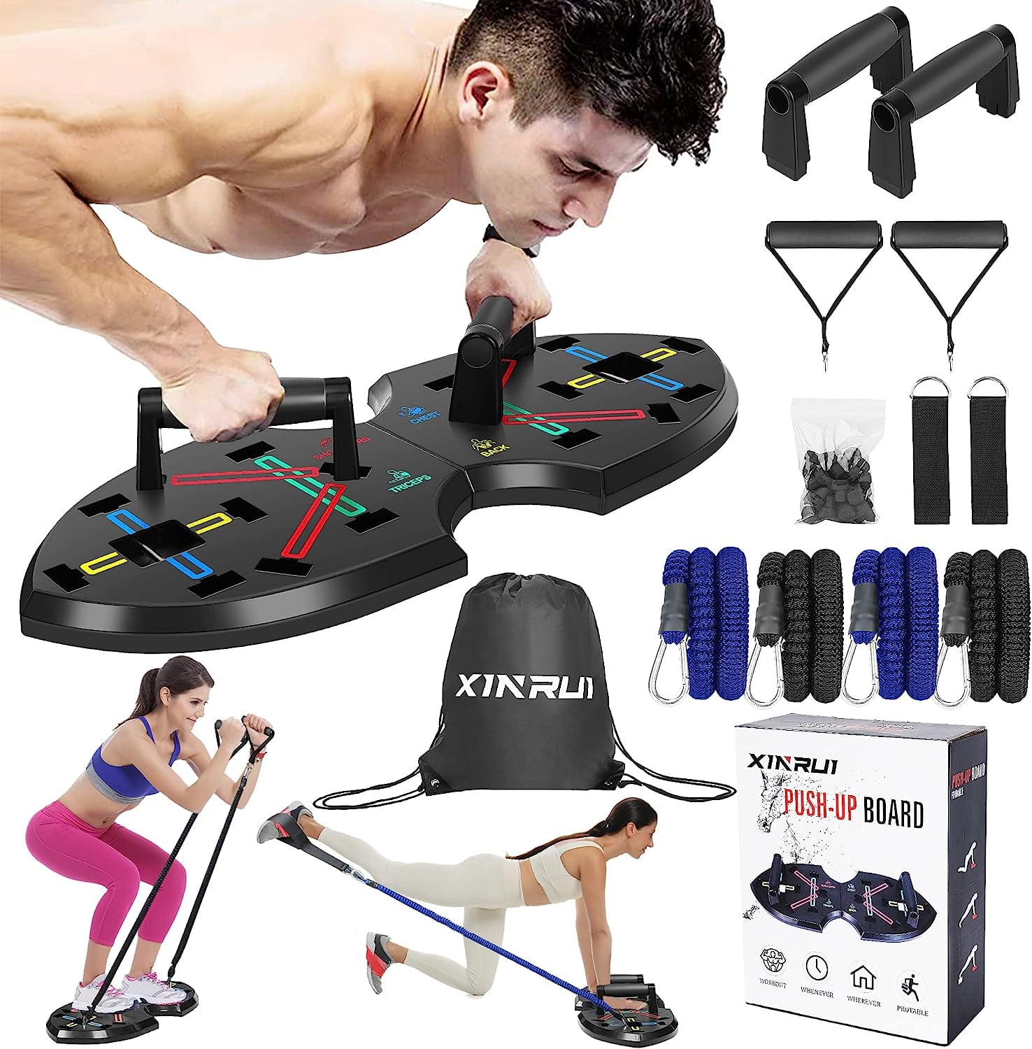 Push Up Board, Portable Multi-Function Foldable 20 in 1 Push Up Bar ...