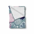 thumbnail image 2 of Funny Soft Flannel Fleece Blanket, Clouds with Smiling Faces and Ornate Motifs Happiness Fun Rainy Season Graphic Image, Cozy Plush for Indoor and Outdoor Use, 50" x 60", Pink Blue, by Ambesonne, 2 of 6