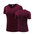 thumbnail image 1 of Uootdi Short Sleeve V Neck Womens Tops Stretchy Slim Fit Comfortable Basic Casual Work Daily Tees Gift, 1 of 4