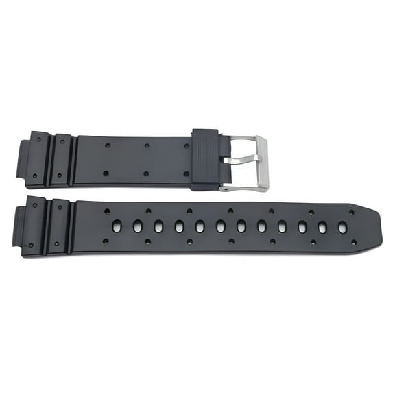 Casio Style Replacement Watch Band 14mm X 21mm Black Resin