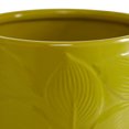 thumbnail image 5 of DecMode 8", 6", 5"H Indoor Outdoor Yellow Ceramic Planter with Attached Saucer (3 Count), 5 of 8