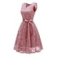 thumbnail image 4 of Vestido de dama de honor con cuello en V y encaje para mujer: vestido de fiesta formal con corte en A, poliéster, tallas estadounidenses 4-18, 4 of 5