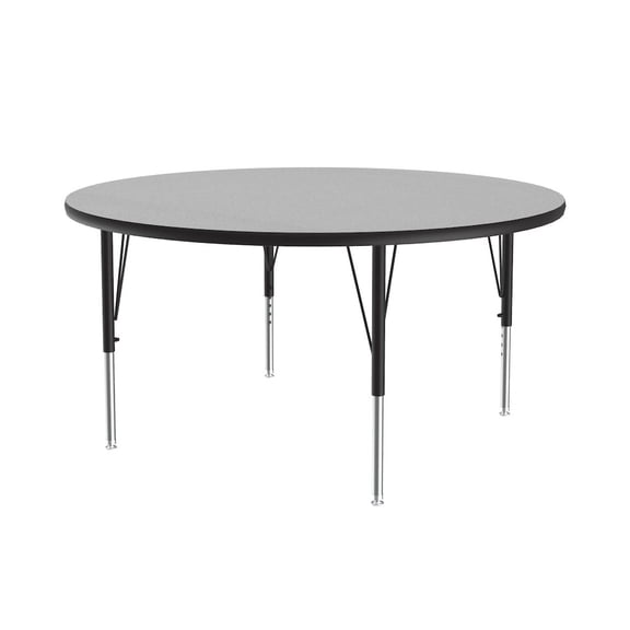 Correll Thermal Fused 48" Round Laminate Wood Activity Table in Gray Granite