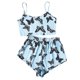 thumbnail image 1 of Conjunto de dobladillo con volantes y estampado informal para mujer a la moda, traje de chaleco con tirantes Sexy para el hogar Wmkox8yi bvn513, 1 of 6