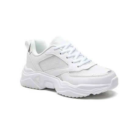 

Ymiytan Ladies Athletic Shoes Sport Trainers Comfort Sneakers Gym Running Lightweight Lace Up White 7.5
