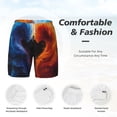thumbnail image 5 of Lsque Mens Swim Trunks Red And Blue Abstract Pattern - Bathing Suit Compression Liner - Beach Swim Shorts Swimwear - (S-3XL) - Stretch Quick Dry -Large, 5 of 9