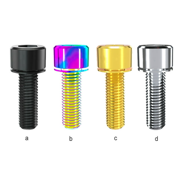 4 Pieces Disc Brake Fixing Blot Modified Component Universal Titanium Alloy Crank Arm Screw Replacements Braking Clamp Fixator Golden M6x18