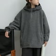 thumbnail image 6 of WhouRiu Big Boys Hooded Sweatshirt Long Sleeve Pullover Tops Kids Cozy Warm Oversized Fall Winter Hoodies Gray,Sized 8-9, 6 of 7