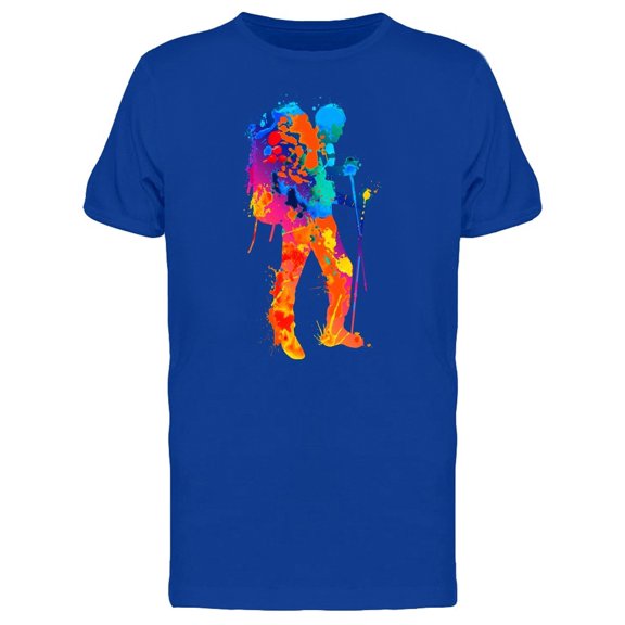 Silhouette Of Traveler Colorful Tee Men's -Image by Shutterstock