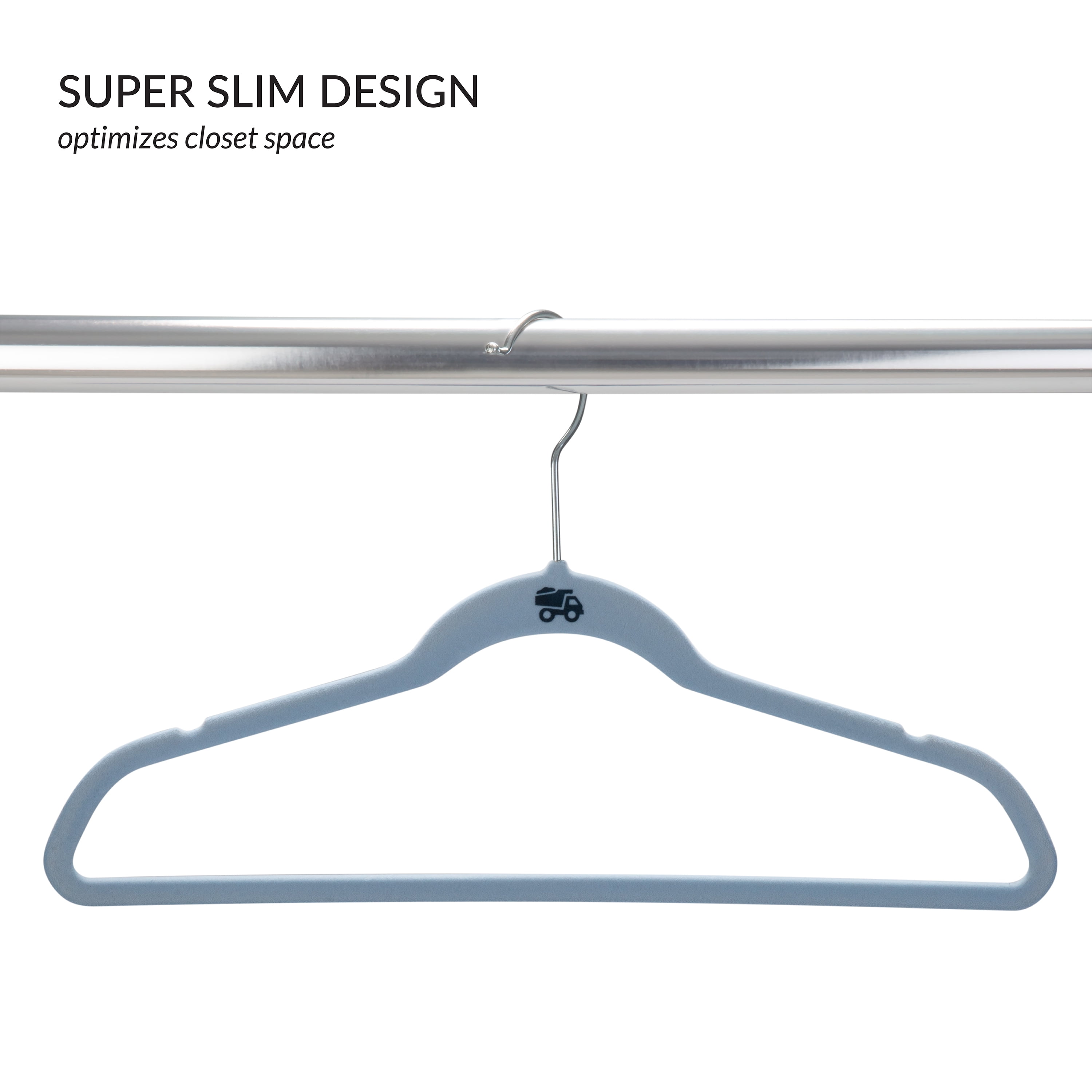 Simplify Kids 100 Pack Velvet Hangers in Light Blue