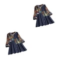 thumbnail image 1 of Sonducket Blusa de manga larga con cuello y estampado extragrande para mujer de primavera Type11 NO11, 1 of 6