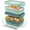 Mint Chip, variant on 2-Pack Bento Box Lunch Stack Plastic Food Storage Container | Leak-Proof Locking Plastic Lids | Silicone Base | BPA-Free | Freezer Microwave and Dishwasher Safe | Wisteria