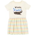 thumbnail image 3 of Inktastic Whale, Hello Cute Whale Shark with Bubbles Girls Toddler Dress, 3 of 5