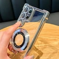 thumbnail image 5 of Luxury Magnetic Plating Stand Shockproof Clear Case For Samsung Galaxy S24 Ultra S23 S22 S21 Note 20 10 Plus Acrylic Back Cover, 5 of 6