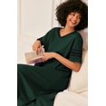 thumbnail image 3 of Ekouaer Long Nightgown, Womens V Neck Loungewear Oversized Sleepwear Loose Sleep Dress, 3 of 6
