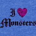 thumbnail image 2 of CafePress - I Love Monsters - Cute Infant Baby Football Bodysuit, 2 of 3