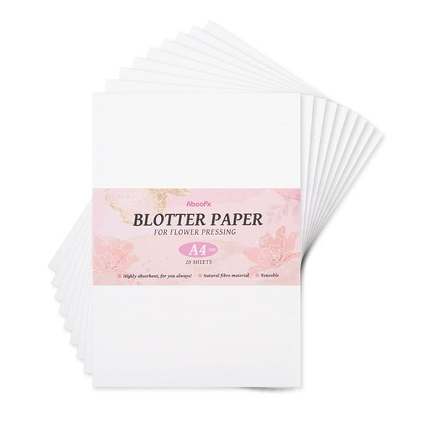 Papel secante Aboofx para prensa de flores, 20 hojas, tamaño A4