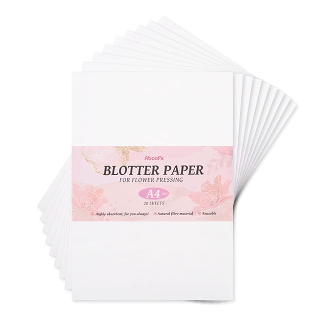 Papel secante Aboofx para prensa de flores, 20 hojas, tamaño A4