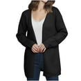 thumbnail image 2 of Ftwytp Women Knit Winter Cardigan Sweater Solid Color Long Sleeve Baggy Outwear Coat Elegant Casual Fall Winter Daily All Match Blouse Top Festival Clothes with Pockets, 2 of 3
