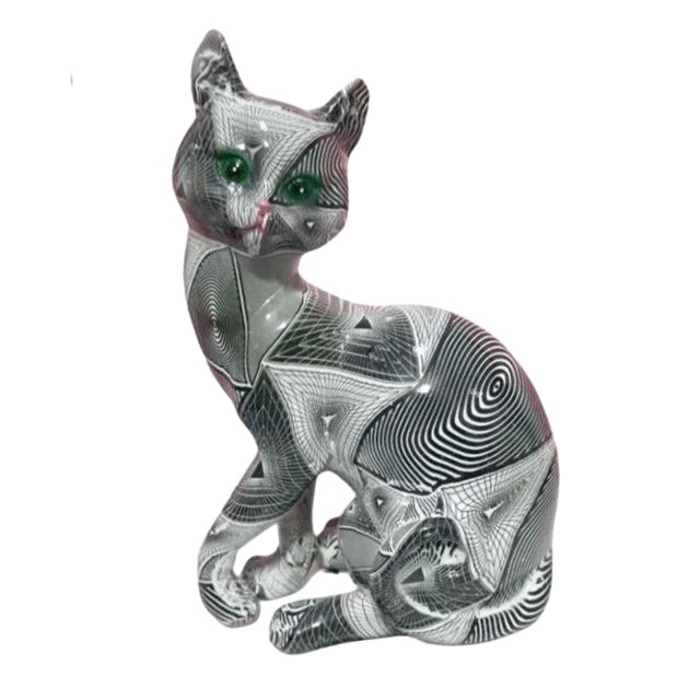 DOLITY Colorful Cat Statue Tabletop Ornament Cat Figurine Desk Collection for Household B