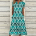 thumbnail image 1 of Robes pour Femmes 2024 Été Surdimensionné Décontracté Manches Courtes Col en V Robe Imprimée Robe Ample 50 % de Réduction!, 1 of 5