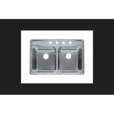 Franke Satin Stainless Steel Top Mount 22-1/2 in. W x 33-1/2 in. L Double Kitchen Sink