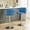 Blue, variant on Beige Modern Swivel With Adjustable Seat, Pu Upholstered Back For Home And Kitchen (2 Stools Bar Seat Height, Tufting Living Room