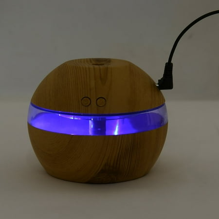 Home Humidifier LED Air Aroma Essential Diffuser Humidifier Aromatherapy Atomizers, light wood color