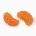 thumbnail image 2 of Resin Pendants with Platinum Tone Iron Findings Imitation Food Orange Coral 41-43x23-24x17-18mm Hole: 2mm, 2 of 2