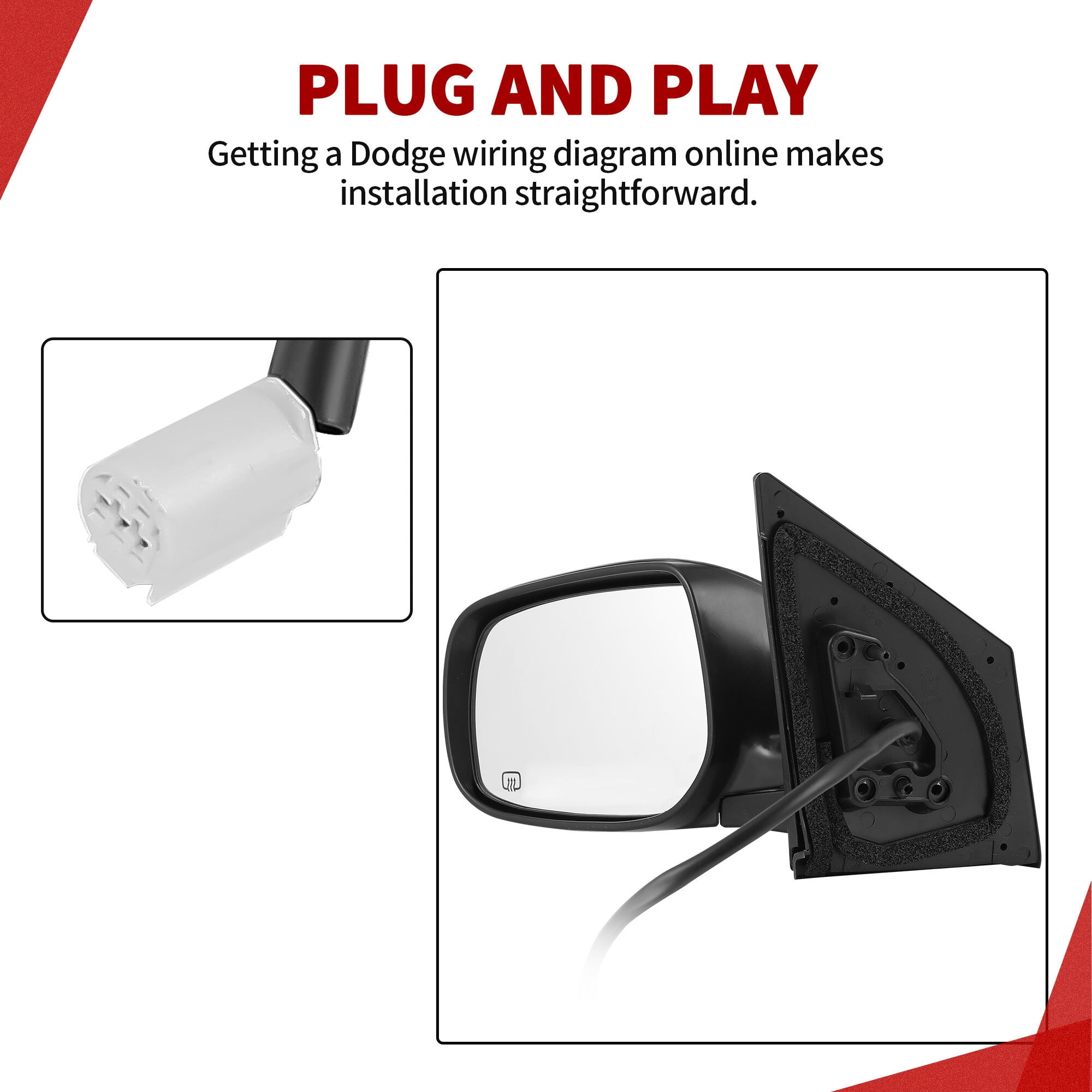 LEDKINGDOMUS Left Driver Side Power Adjusting Heated Manual Folding Black Mirror Compatible With 2009 2010 2011 2012 2013 Toyota Corolla Door Mirror Replacement
