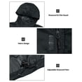 thumbnail image 4 of Men's Packable Rain Jacket Windbreaker Waterproof Lightweight Rain Coat with Hood for Golf Cycling Hiking Gray XL, 4 of 7