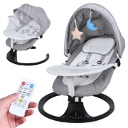 Electric Rocking Chair with Intelligent Induction System and Safety Harness,Remote Control Bluetooth-compatible Electric Rocker,Adjustable Backrest Smart Swing with Soft Music