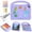 Purple, variant on for iPad mini 6th Gen 8.3" 2021 / iPad mini 7th Generation (A17 Pro) 2024 8.3" Silicone Kids Shockproof Cute Case with Handle, Multiple Angles Stand Rugged Cover with Removable Shoulder Strap, Blue