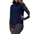 thumbnail image 2 of Chaleco de Mujer Sin Mangas, Chaqueta de Invierno de Forro Suave, Cuello Alto, de Cremallera y Bolsillo Azul L, 2 of 10