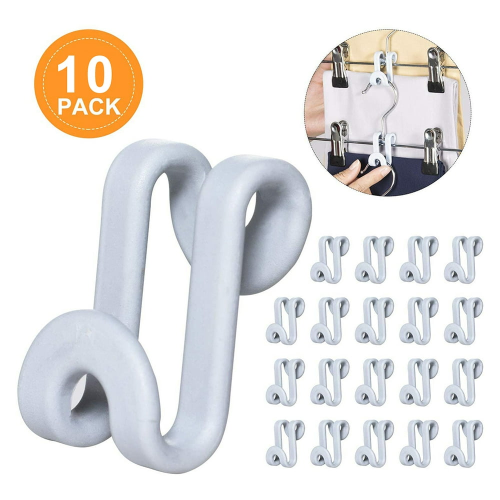 Windfall 10 pcs Mini Cascading Hanger Hooks Connector for Stack Clothes